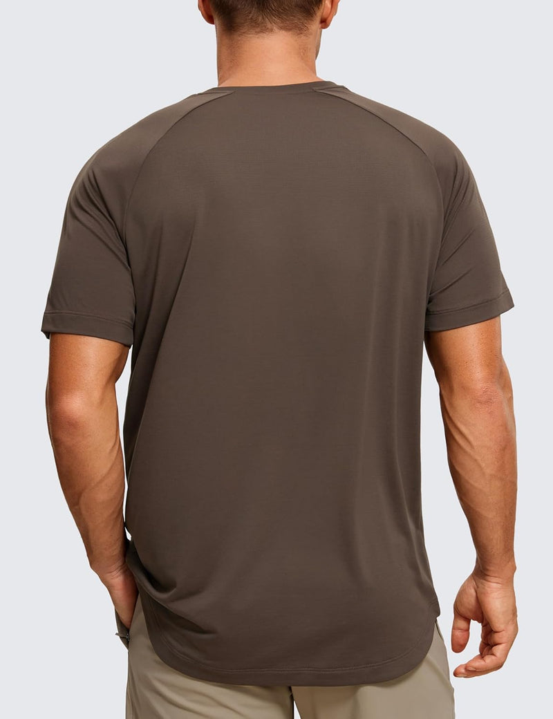 CRZ YOGA Men's Lightweight Short Sleeve T-Shirt Quick Dry Workout Running Athletic Tee Shirt Tops