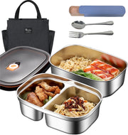 Lunch Box Bento Lunch Box 316 Stainless Steel Lunch Box 1200ML1 1700ML1 For Adults Micro-Pressure Freshness-Locking Technology with Cutlery And Thermal Bag