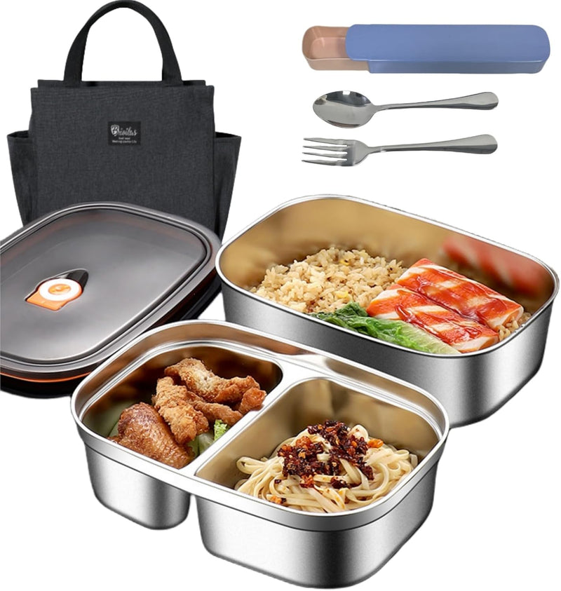 Lunch Box Bento Lunch Box 316 Stainless Steel Lunch Box 1200ML1 1700ML1 For Adults Micro-Pressure Freshness-Locking Technology with Cutlery And Thermal Bag