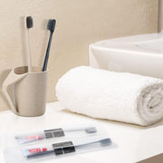 SYOSI 30 Count Disposable Toothbrushes with Mini Toothpaste Individually Wrapped, Travel Size Toothbrush Set Kit, On The Go Disposable Toothbrush for Travel, Hotel, Guest Bathroom Essentials