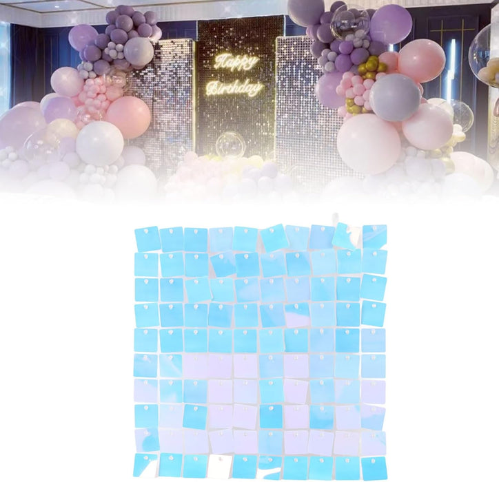 Shimmer Wall Backdrop, 8PCS Glitter Background Panels Foursquare Sequin Wall Backdrop, Sequin Shimmer Wall Backdrop Decoration Photo Backdrops for Birthday Wedding Party (Gold)