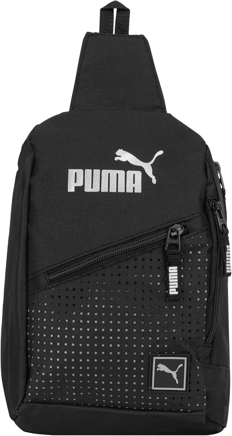 unisex-adult No 1 Logo Sidewall Sling Backpack - Black/Silver