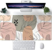 Japanese Landscape Desk Mat Post Moonlight Samurai Mouse Pad Large Dark Aesthetic Desk Pad Gaming Mousepad Extended XXL 31.5 x 15.7 in Laptop Computer Mouse Keyboard Mat - A Pink Abstract