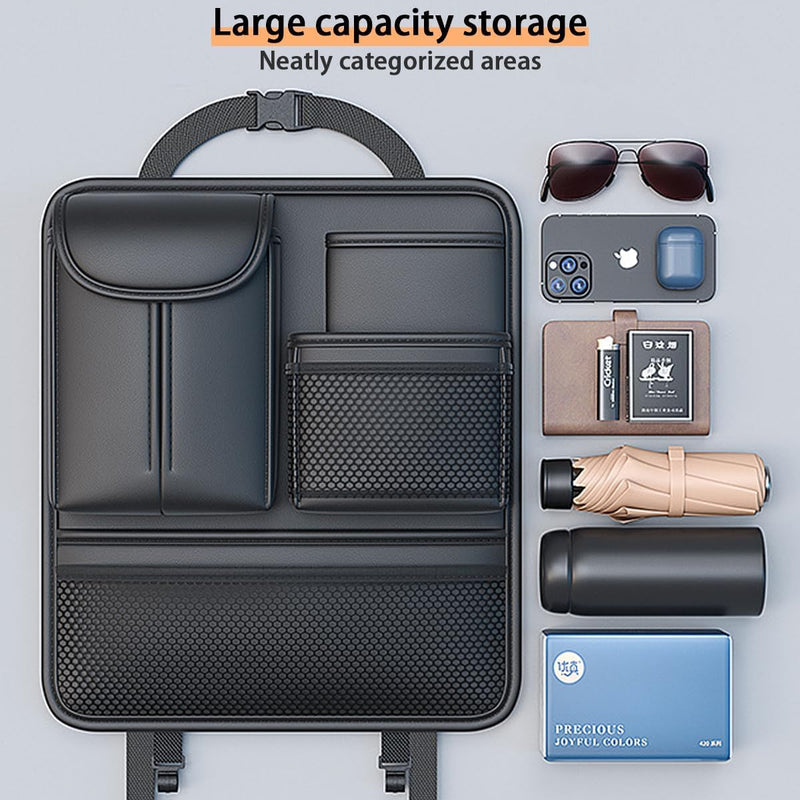 TERRIFI Backseat Car Organizer with 5 Storage Pockets, Car Seat Organizer, Car Seat Back Protectors Kick Mats, Travel Accessories for Kids and Adults