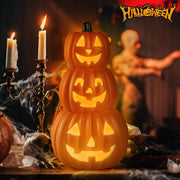 Jorunb Halloween Pumpkin Decoration,Halloween Pumpkin Lantern light Decor,Hollowed Pumpkin LED Lamp,Battery Operated Pumpkin Lantern for Halloween Decoration,Autumn Decoration (23 23 35cm)