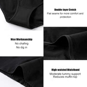 Women's Underwear, High Waist Cotton Breathable Full Coverage Panties Brief Multipack Regular and Plus Size