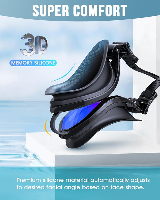 KASTWAVE Swim Goggles, Swimming Goggles Adults, Anti-Fog Goggles, UV Protection Polarized No Leak Pool Goggles, Wide View Clear Vision Pool Goggles, for Youth Men Women
