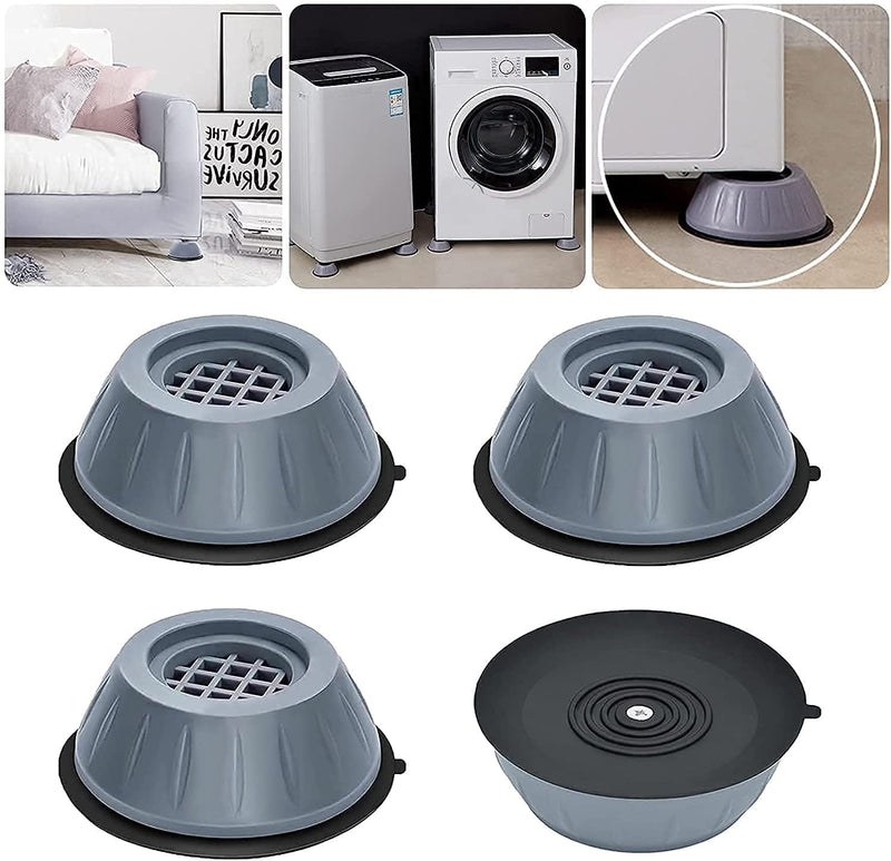 TAXARK 4Pc Washer Dryer Anti Vibration Pads with Suction Cup Feet, Fridge Washing Machine Leveling Feet Anti Walk Pads Shock Absorber Furniture Lifting Base (Multi)