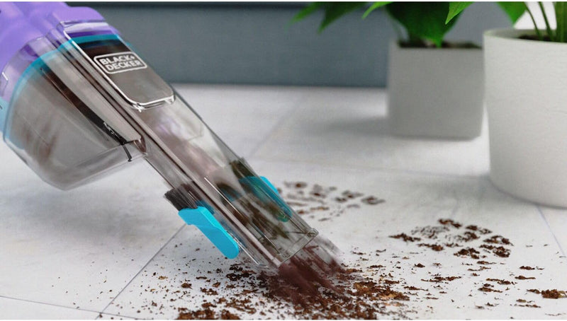 Cordless Handheld Dustbuster Vacuum, 7.2V, 2.0Ah Battery, 16AW Suction, Flip-Up Brush, Crevice Tool, Pet Hair Brush, Storage Base, Lively Lavender/Breeze Blue - NVD220BP-GB