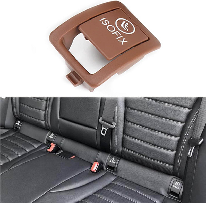 Cakievro for Mercedes W205 Car Rear Child ISOFIX Switch Seat Safety Cover for Benz C Class W205 C300 C350 C200 C180 2015-2021 2059200513 (Light Beige)