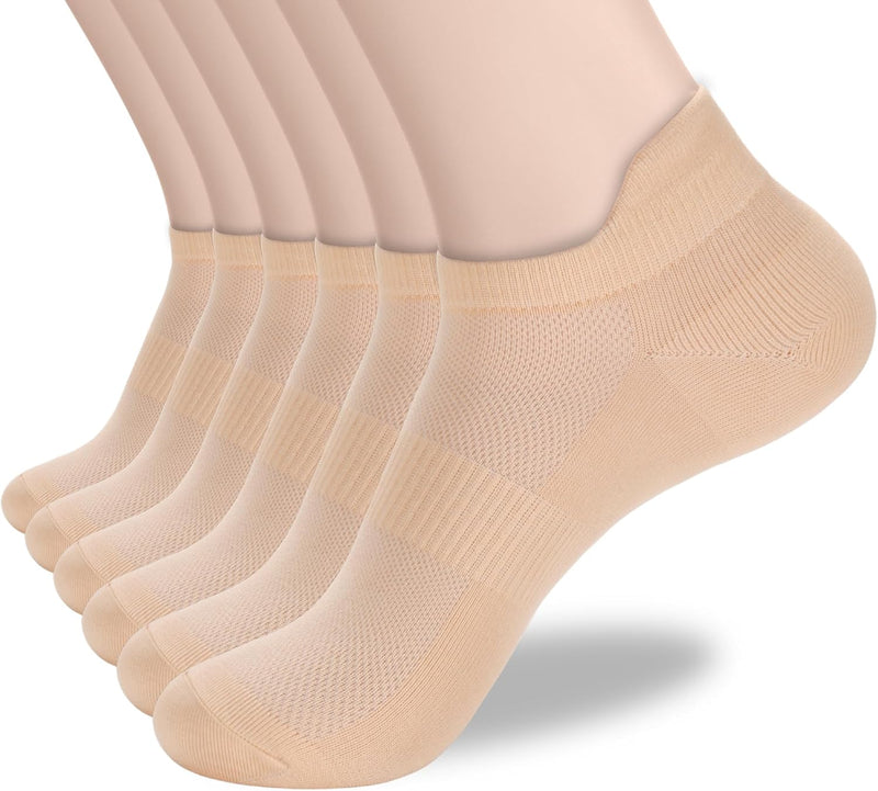 ATBITER Unisex Adult Athletic Socks Socks - 6 Pairs Nude