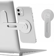CloudValley Magnetic Phone Holder for Laptop, Adjustable Phone Monitor Side Mount for iPhone 14/13 Series / 12 Pro Max/ 12 Pro/ 12 Mini, Slim Portable Foldable Computer Expansion Bracket, Silver - Silver