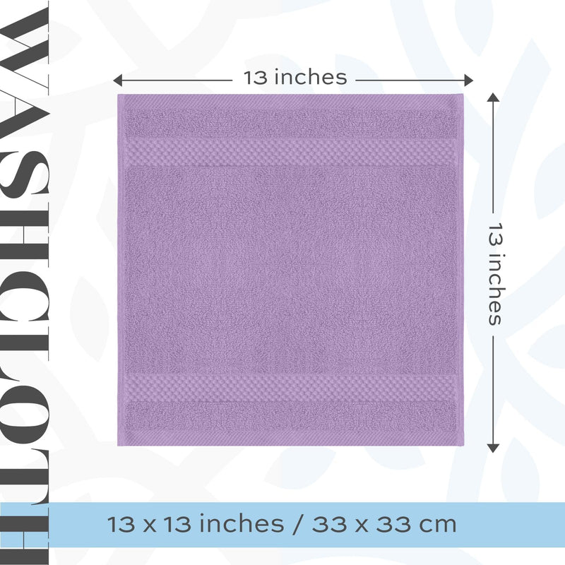 White Classic Luxury Cotton Washcloths - Small Hotel Spa Bathroom Face Towel | 12 Pack |