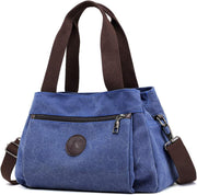 Hobo Handbags Light Nylon Crossbody Bag for Women, Multi Compartment Tote Purse Bags - Dark Blue - Medium