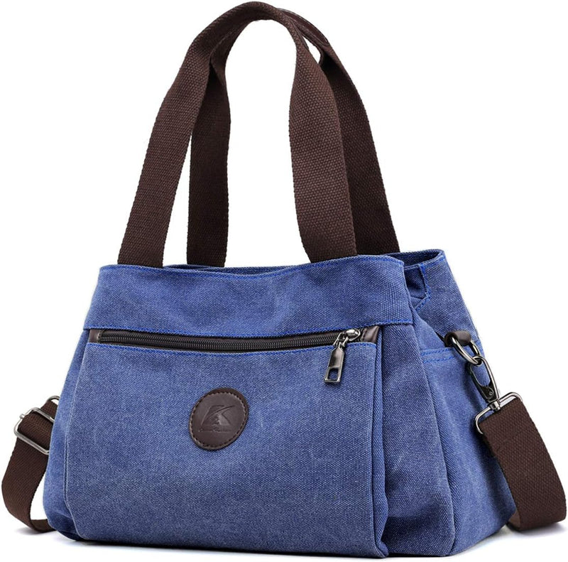 Hobo Handbags Light Nylon Crossbody Bag for Women, Multi Compartment Tote Purse Bags - Dark Blue - Medium