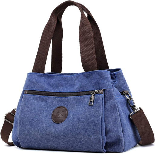 Hobo Handbags Light Nylon Crossbody Bag for Women, Multi Compartment Tote Purse Bags - Dark Blue - Medium