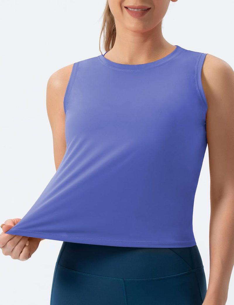 THE GYM PEOPLE Ice Silk Workout Tops for Women Quick Dry Muscle Gym Running Shirts Sleeveles