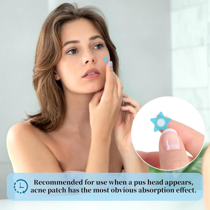 200Pcs Acne Pimple Patches, Hydrocolloid Acne Patch,Pimple Patches for Face, Colorful Star Pimple Spot Sticker with Hyaluronic Acid, for Covering Zits and Blemishes