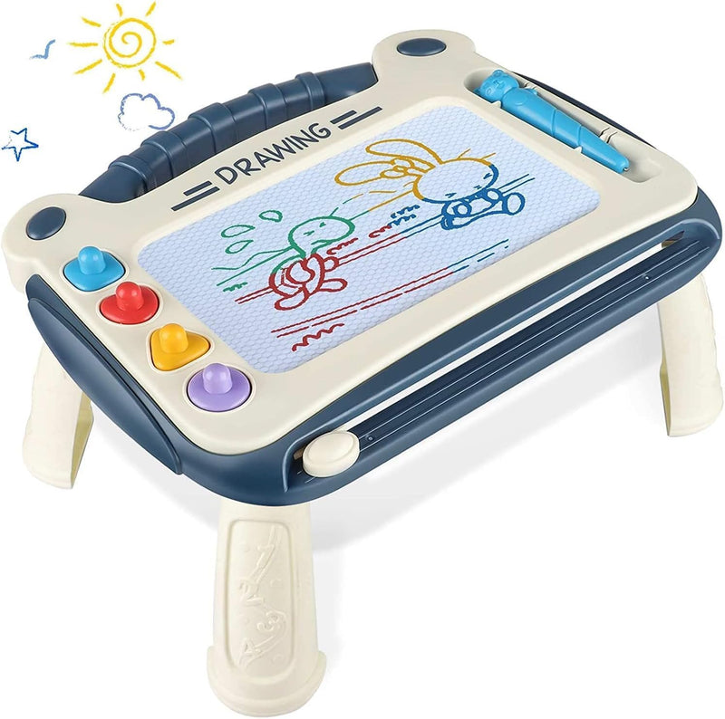 Mumoo Bear Toddler Toys, Magnetic Drawing Pad Doodle Board Educational Learning Toy For 1 2 3 Year Old Kids Birthday Gift (Blue)