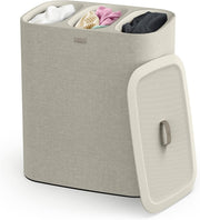 Joseph Joseph Trio Laundry Basket, Grey, 3 Compartments, 90L, Removable Tote Bags - Trio Screen 90 litros
