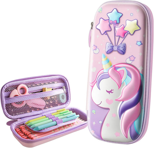 Pencil Case For Girls, Cute Kids, Unicorn Pouch Storage Large Capacity, Kawaii Toddler Pink Portable Bag