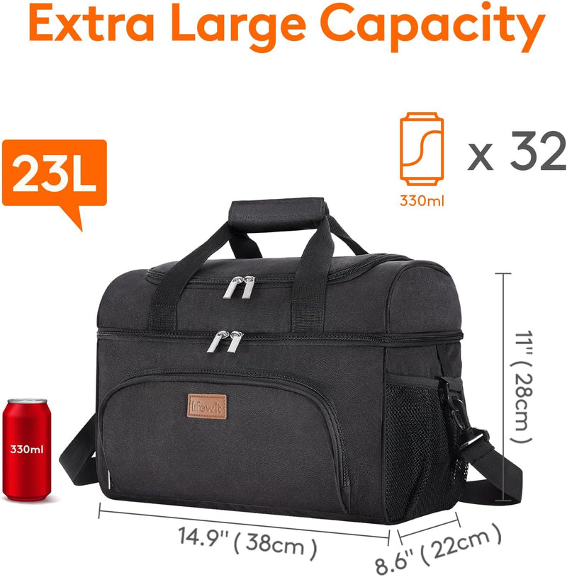 Insulated Cooler Bag, 32/48 Can Large Leakproof Beach Cooler, Lightweight Portable Double Layer Soft-Sided Travel Ice Chest for Camping, Kayaking, Road Trips, Grocery Shopping