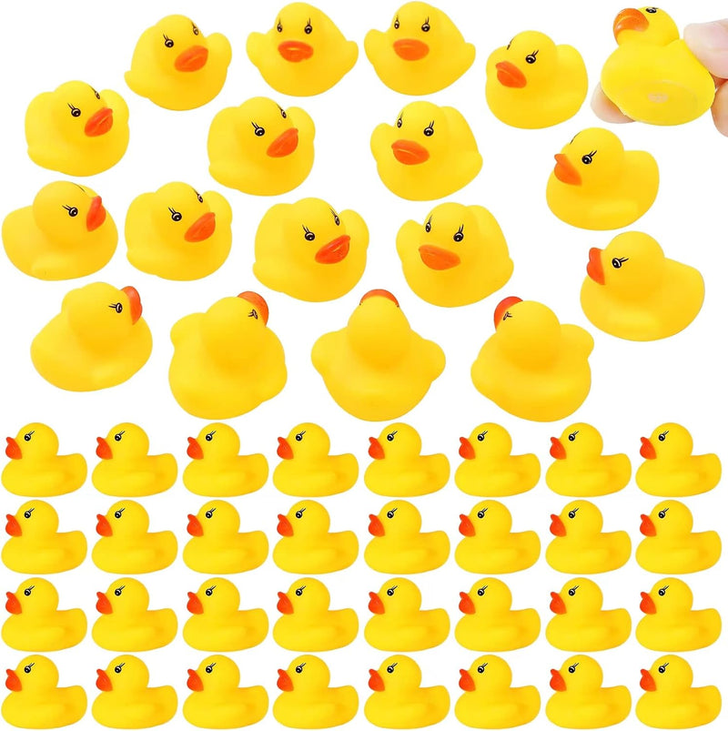 GADIEDIE Rubber Duck 50 Pack Mini Rubber Ducky Float Ducks Baby Bath Toy, Great for Jeep Ducking, Shower, Birthday Party, Carnival Game Gift(1.6"x 1.5" x 1.2")