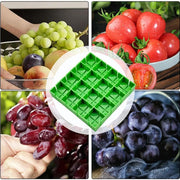 Fruit Container Holder Cutter, 16 Compartments Finger Safe Tomato Slicing Tool, Food Grade Material, Cutting 16 Pieces in Second, Half or Quarter Cutting Tool for Salad and Kids Baby Toddler Snacks