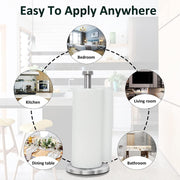 Stainless Steel Paper Towel Holder Countertop, Standing Paper Towels Holder for Kitchen Dining Table Bathroom, Weighted Paper Towel Holder for Standard or Large-Sized Roll (Silver)