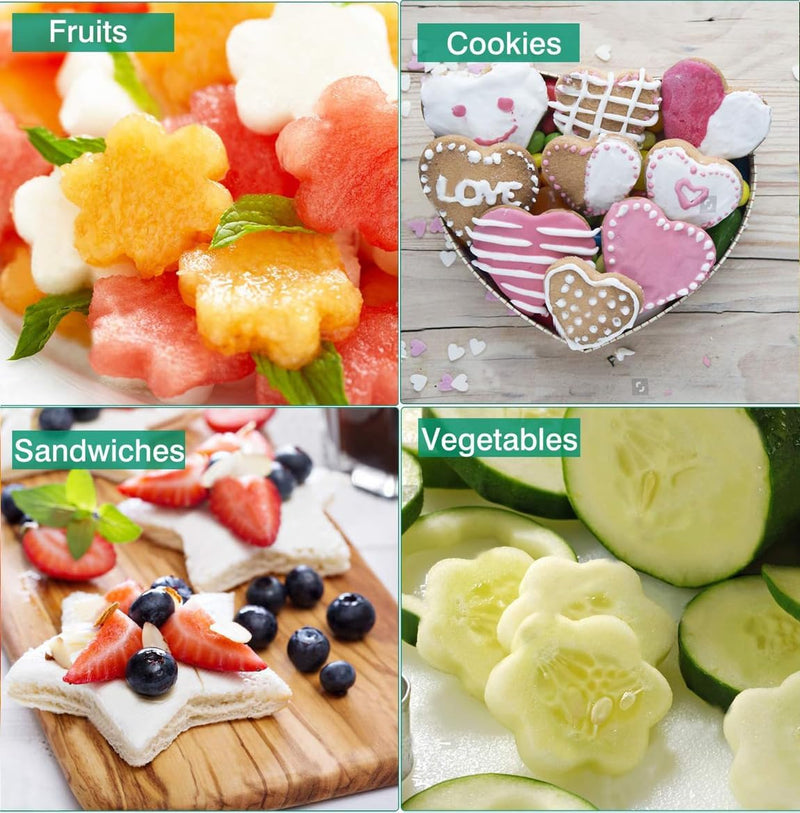 Sandwich Cookie Cutters Set, Dinosaur,Heart,Star,Mouse,Sandwich Knife Cookie Knife Vegetable Cutter Food Grade Cookie Mould.(12Pcs)