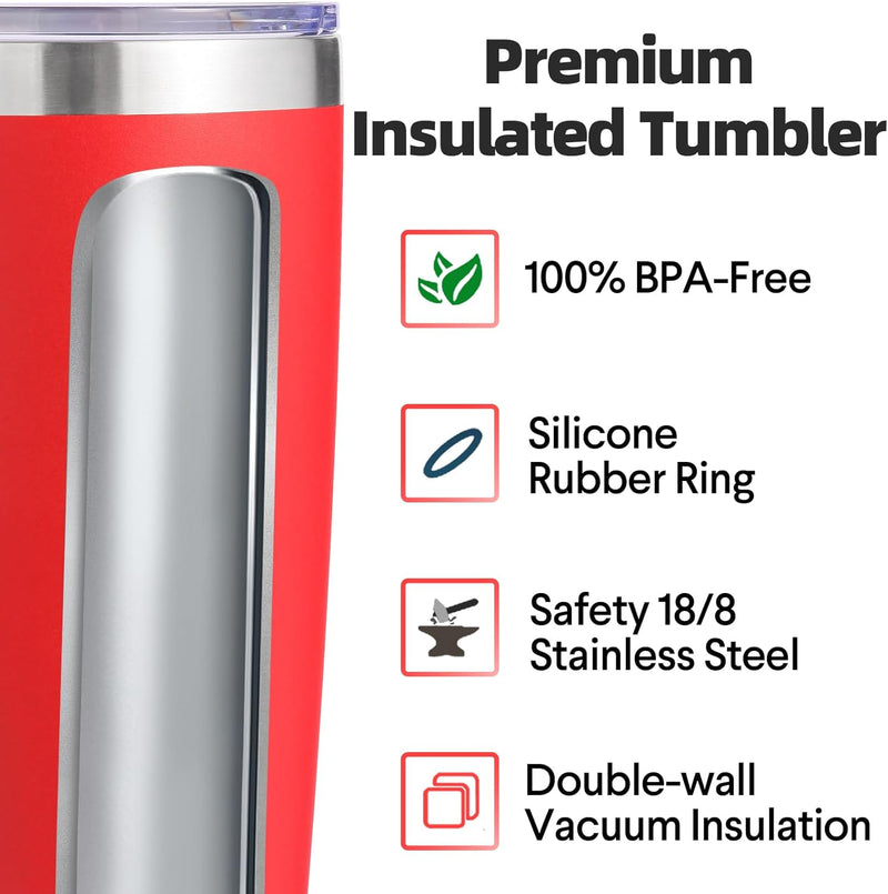 Volhoply 20oz Stainless Steel Tumbler with Lid and Straw,Double Wall Insulated Travel Iced Coffee Mug Fits Car Cup holder,Powder Coated Cups for Hot and Cold Drinks,Gifts for Women Men（White,1 Set）