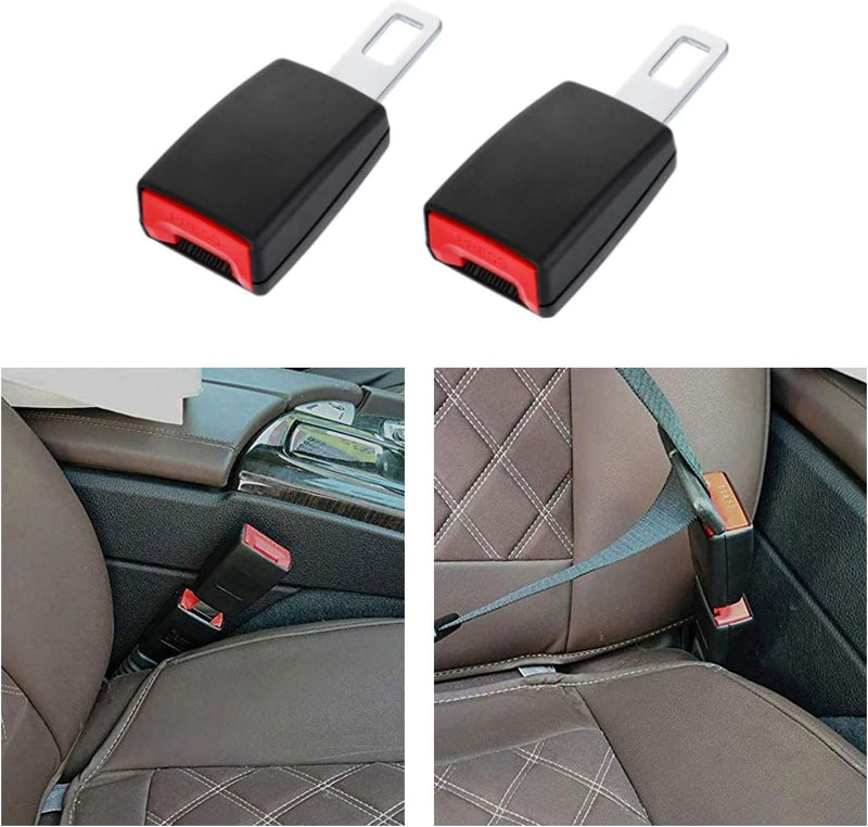 2Pc Universal Seat Belt Buckle Extensions Child Seats Car Safety Seat Belt Buckles Stopper Clamp,12X4.7cm (Black)