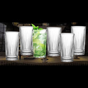 Cuisine Art Eva Hi-Ball Glass Set - 6 Pcs, 255ml (8.5oz) - Crystal Clear, Dishwasher Safe, Elegant Longdrink Glasses for Cocktails, Soft Drinks, Water, Juices