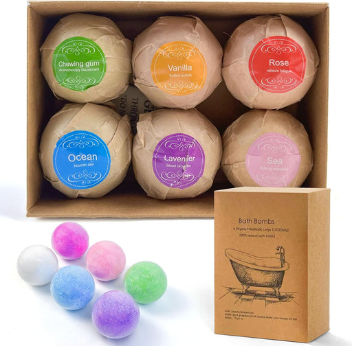 SKY-TOUCH Bath Bombs Gift 12 pcs, Natural Essential Oils Bubble Bathing Ball for Relaxation, Self Care & Gift for Women & Men