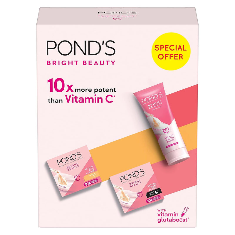 POND'S Bright Beauty Regime Pack (Day Cream + Night Cream + Facial Cleanser) 20% OFF,