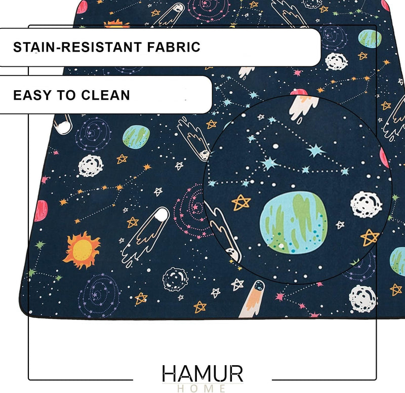 Hamur Home Baby Play Mat Non-slip Play Mat Foldable Crawling Mat Kids Baby Mat 150 X 150 Cm For Kids Room Playroom Washable Machine Washable Kids Carpet (Animals)