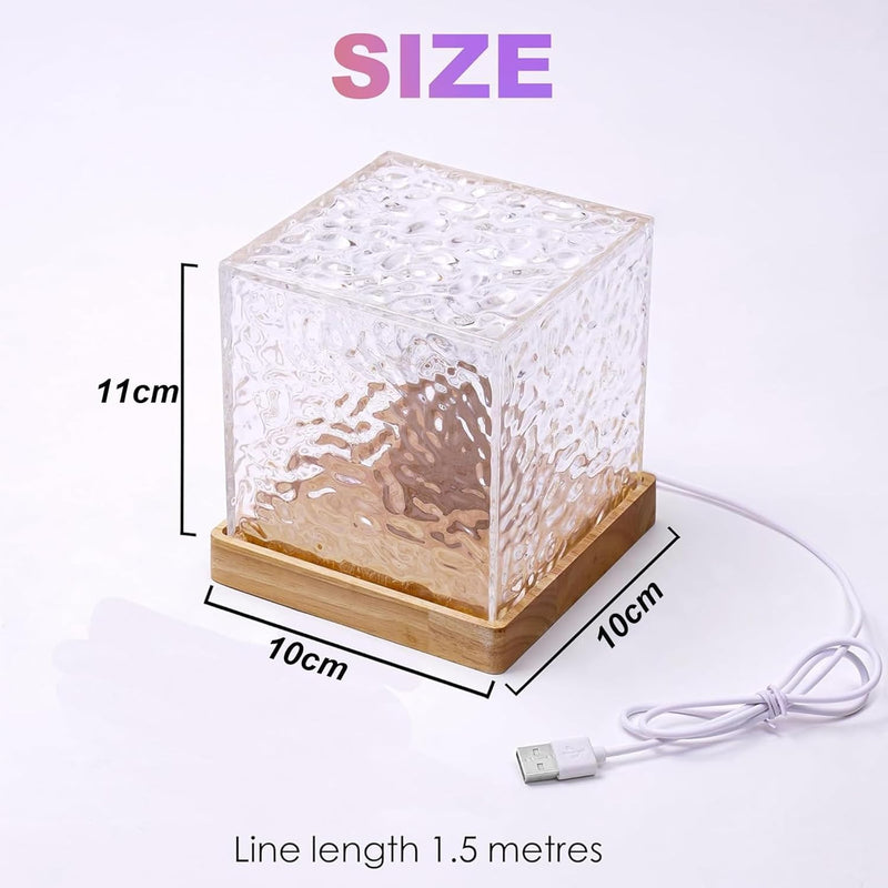 Water Ripple Lamp - 16 Colors Crystal Night Lamp, Dynamic Water Ripple Night Lamp for for Photography, Vlog, Party, Bedroom, Home Living Room Holiday presents