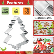 NESLIN 24Pcs Christmas Cookie Cutter, Xmas Biscuit Cutter Mold DIY Stainless Steel Cookie Cutter Large with Gingerbread Man, Tree, Angel & More Baking Molds Cake Pastry Cutter Holiday Party Supplies