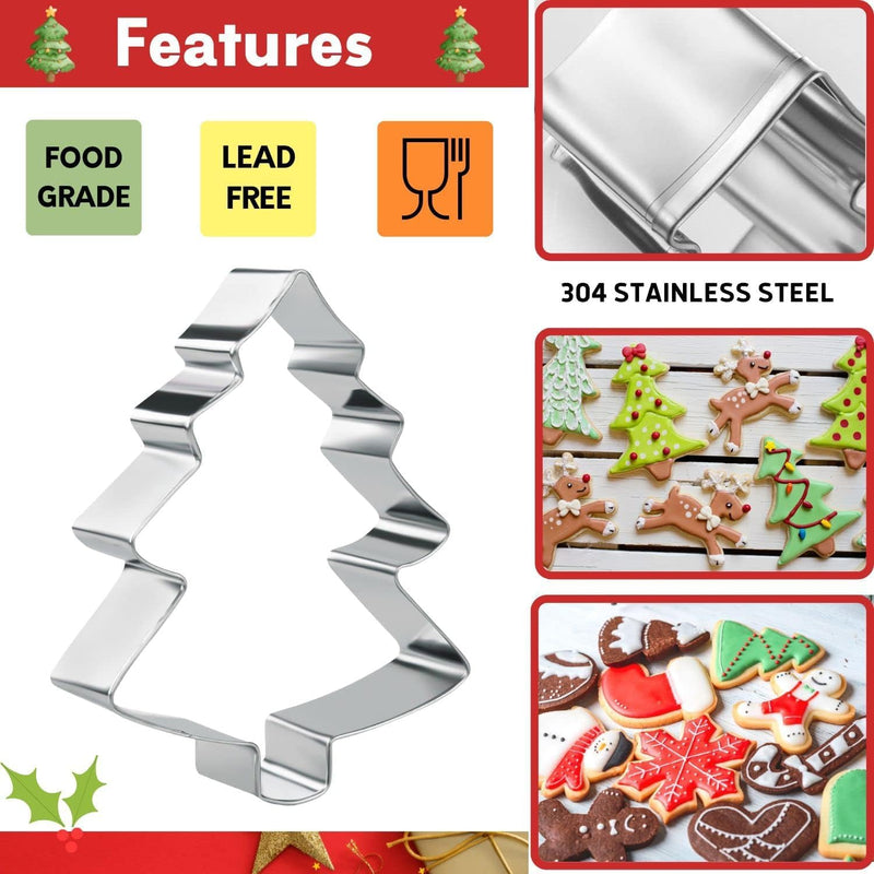 NESLIN 24Pcs Christmas Cookie Cutter, Xmas Biscuit Cutter Mold DIY Stainless Steel Cookie Cutter Large with Gingerbread Man, Tree, Angel & More Baking Molds Cake Pastry Cutter Holiday Party Supplies