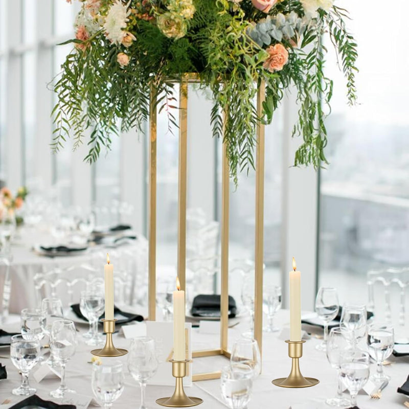 VHYUAH Candle Holder,Candlestick Holders 4PCS,Candle Sticks Holder Decor,Candle Holders for Pillar Candles,Gold Candle Holders for Dinning Table,Fireplace,Wedding and Anniversary Party