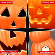 Jorunb Halloween Pumpkin Decoration,Halloween Pumpkin Lantern light Decor,Hollowed Pumpkin LED Lamp,Battery Operated Pumpkin Lantern for Halloween Decoration,Autumn Decoration (23 23 35cm)