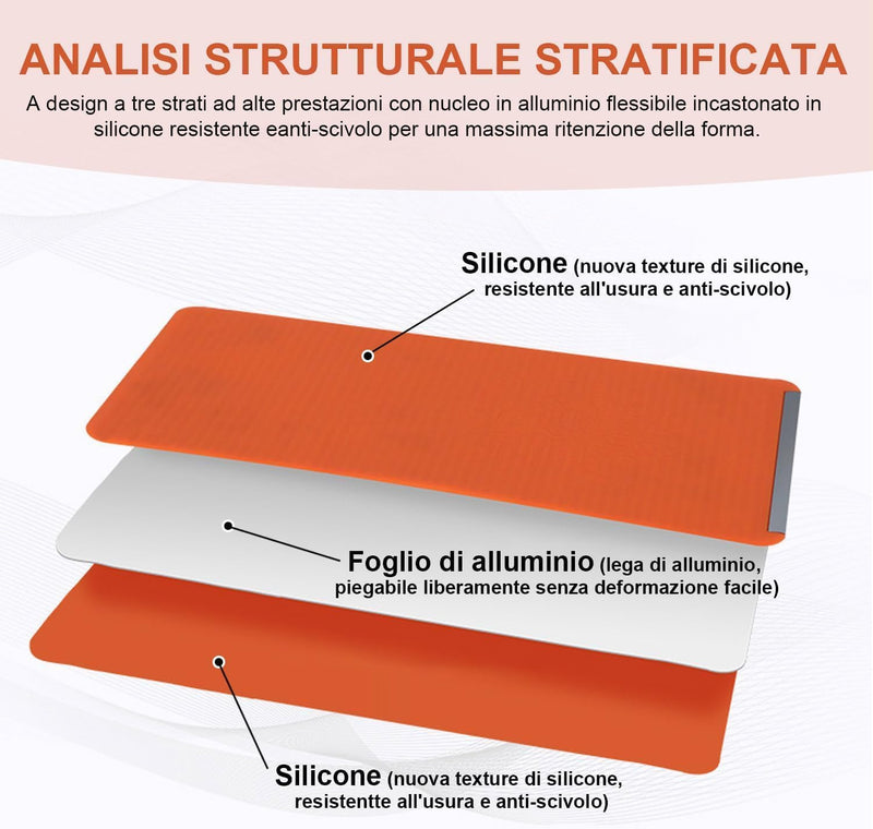 Zuooiec 2026 New Flexible Silicone Aluminum Phone Stand Bendable Freely into Any Shape, Universal Adjustable Anti-Slip Desktop Mount for Home Office Travel (Orange) - Orange