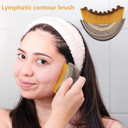 Lymphatic Contour Face Brush Facial Dry Brushing Tool for Jawline, Chin & Face Sculpting Soft Bristle Massager for Lymphatic Drainage, Puffiness Relief, Skin Tightening & Fatigue Relief