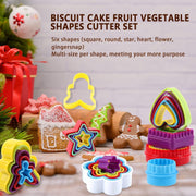 Silk Route - Cookie Cutter Shapes Set, 32Pcs Biscuit Cutters in 6 Shapes, Cake, Vegetable, Fondant, Fruit Cutters for Kids and Adults (Random Color)