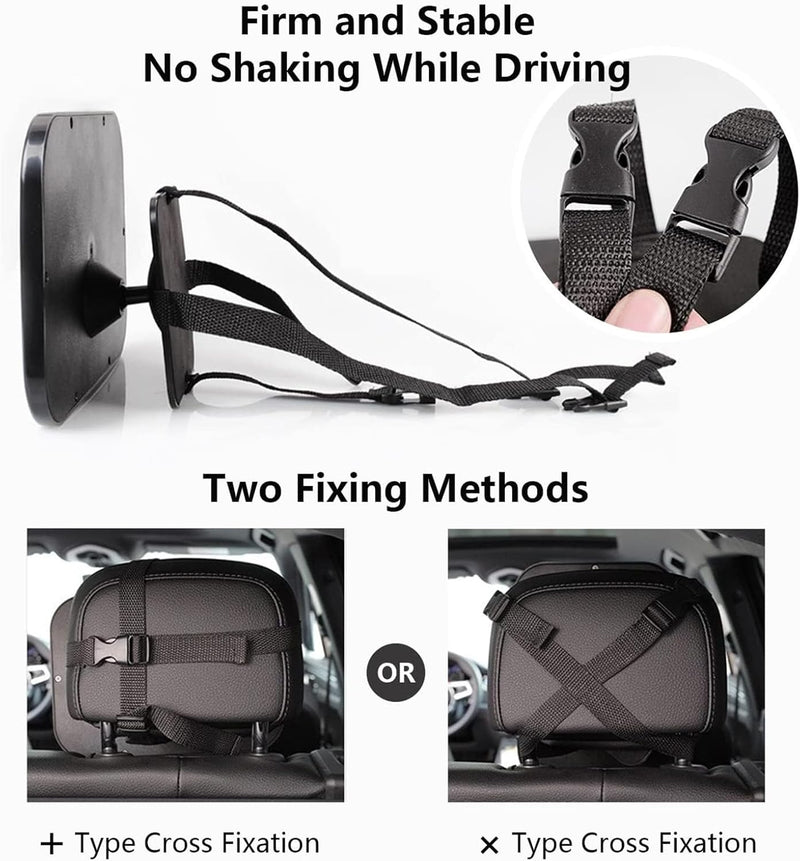 Enliansgo Baby Car Mirror, Seat Safely Monitor Infant Child in Rear Facing Seat, Large Shatterproof Baby Car Mirror,Baby Car Mirror for Back Seat Rear View Baby Mirror For Car,Child Safety Car Seat Ac