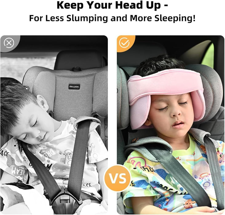 Azonee Child Car Head Support, Sleep Aid Belt, Adjustable Headrest for Child Safety Seat, Adjustable Cotton Car Seat Headrest for Baby Kids Toddler, Head Protector Strap and Neck Support Band (grey)