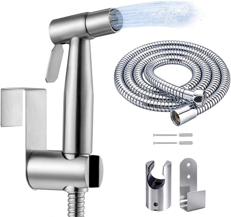 2 Pcs Handheld Bidet Sprayer, Stainless Steel Brushed Nickel Sprayer Toilet Bathroom Shower Head (Style2)