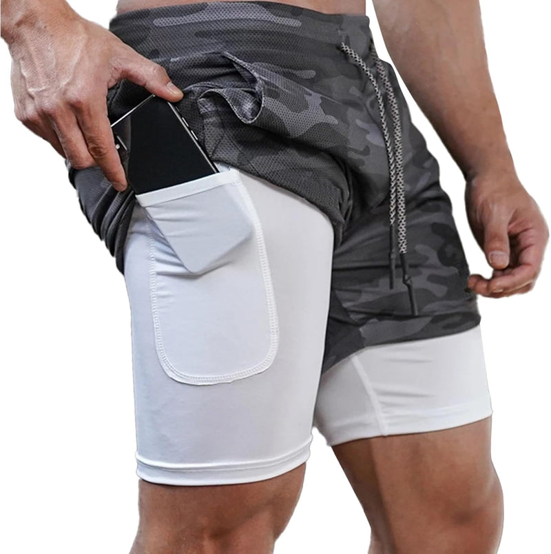 Dress Cici Gym Shorts for Men, Men's Activewear Running Shorts,Drawstring Gym Shorts Men, 2 Layer Loose Athletic Shorts with 4 Pockets