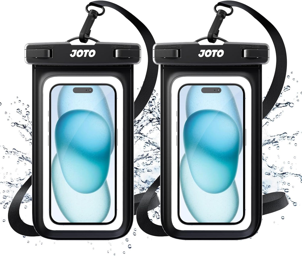JOTO Universal Waterproof Phone Pouch Cellphone Dry Bag Case for iPhone 17 16 15 14 13 12 11 Pro Max Air Mini Plus Xs XR X 8 7 6S, Galaxy S23 S22 S21 Plus Note, Pixel up to 7" -Black