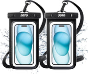 JOTO Universal Waterproof Phone Pouch Cellphone Dry Bag Case for iPhone 17 16 15 14 13 12 11 Pro Max Air Mini Plus Xs XR X 8 7 6S, Galaxy S23 S22 S21 Plus Note, Pixel up to 7" -Black - 2 Pcs Black 2 Pcs